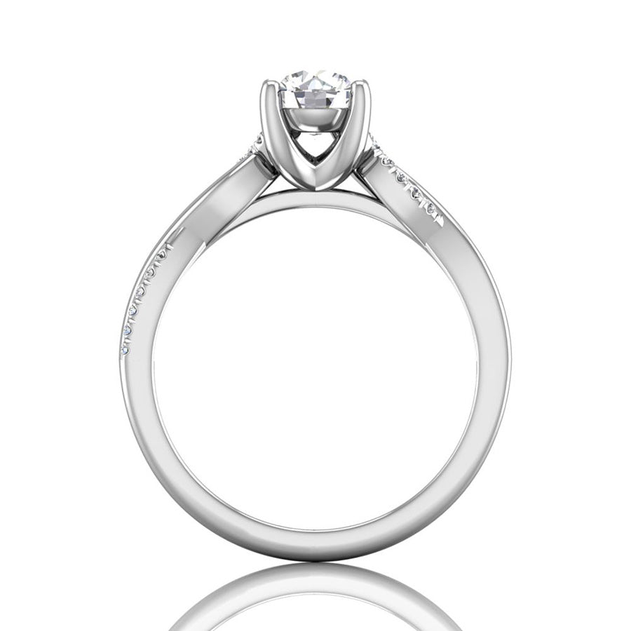 Martin Flyer Twisted Pave Engagement Ring