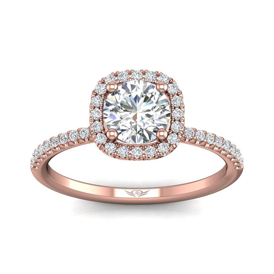 Martin Flyer Thin Pave Halo Engagement Ring