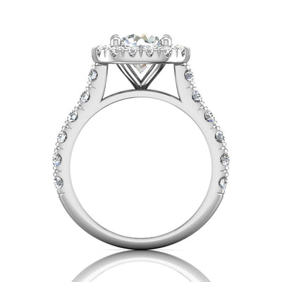 Martin Flyer Pave Halo Diamond Engagement Ring-1.30cts 