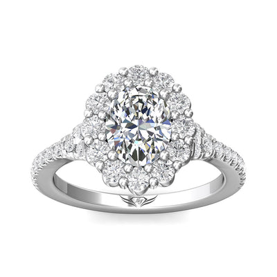 Martin Flyer Floral Halo Engagement Ring