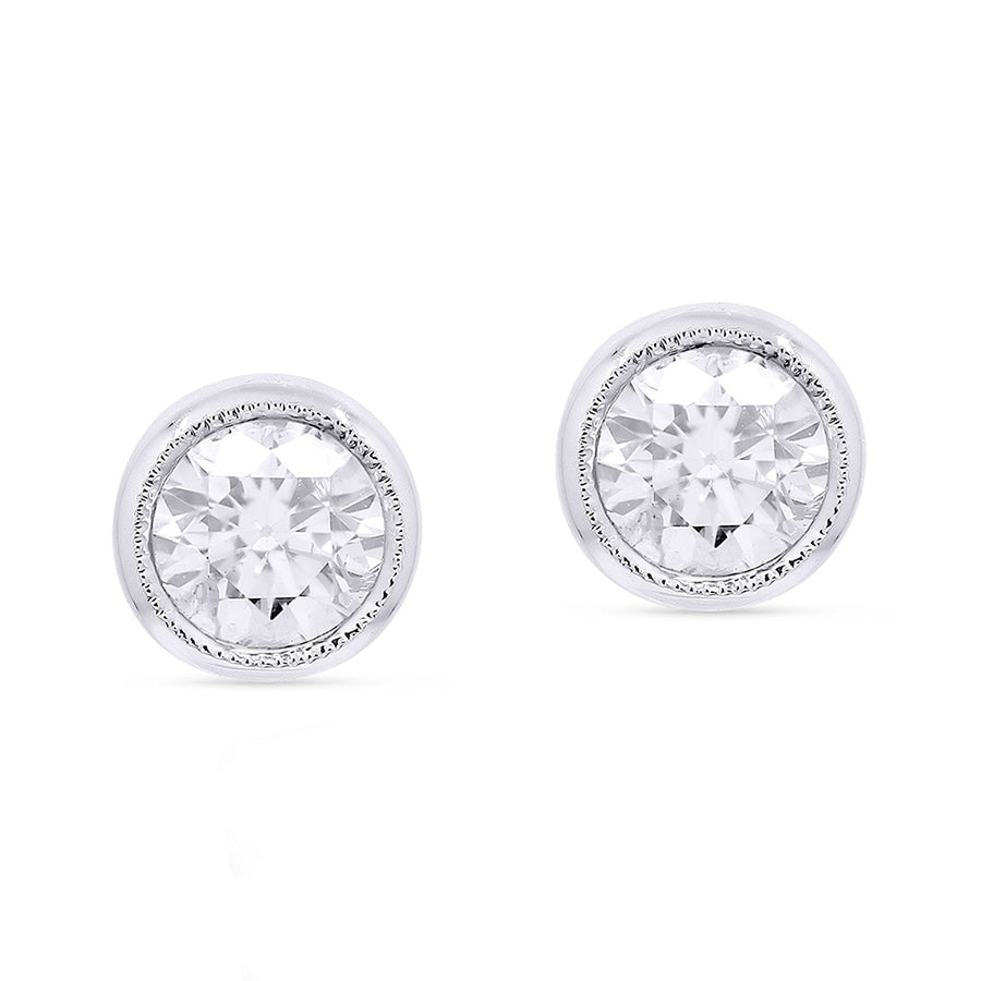 Madison L. 14k Bezel Diamond Earrings-.31ctw