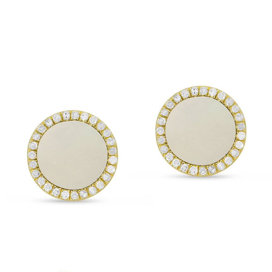 Madison L. 14k Black MOP + Diamond Earrings
