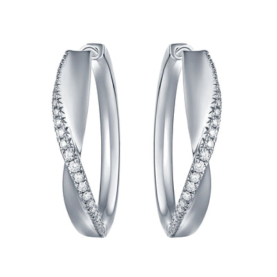 Vedantti Mobius Slim Diamond Hoop Earrings