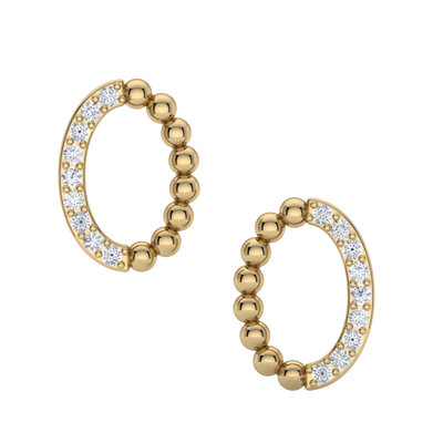 Kravit 14k Gold Diamond Beaded Circle Earrings