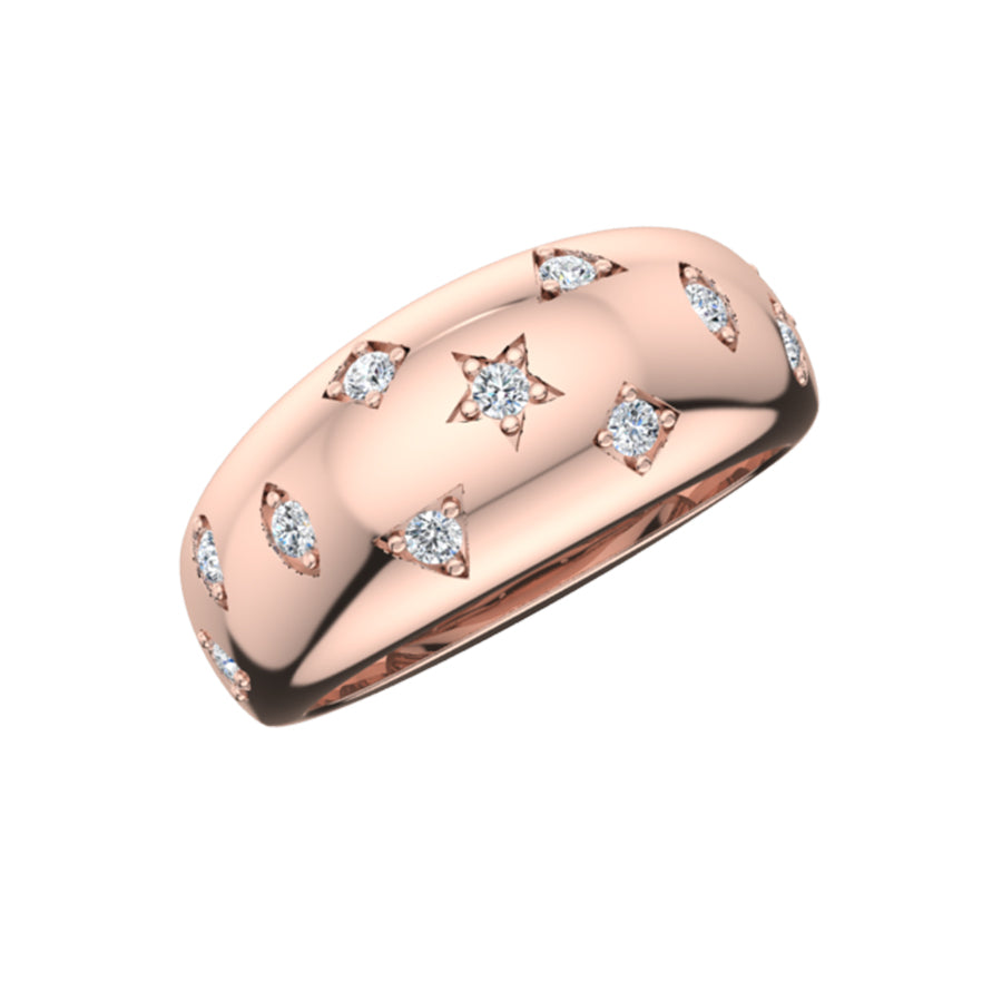 Kravit 14k Gold Medium Diamond Star Ring