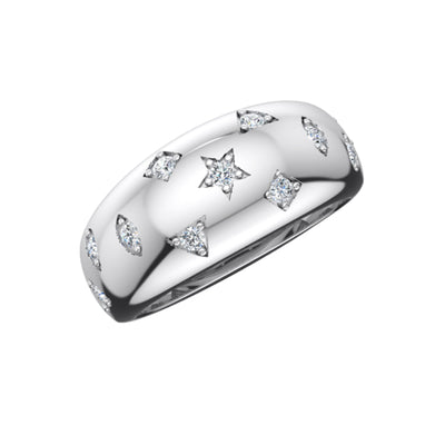 Kravit 14k Gold Medium Diamond Star Ring