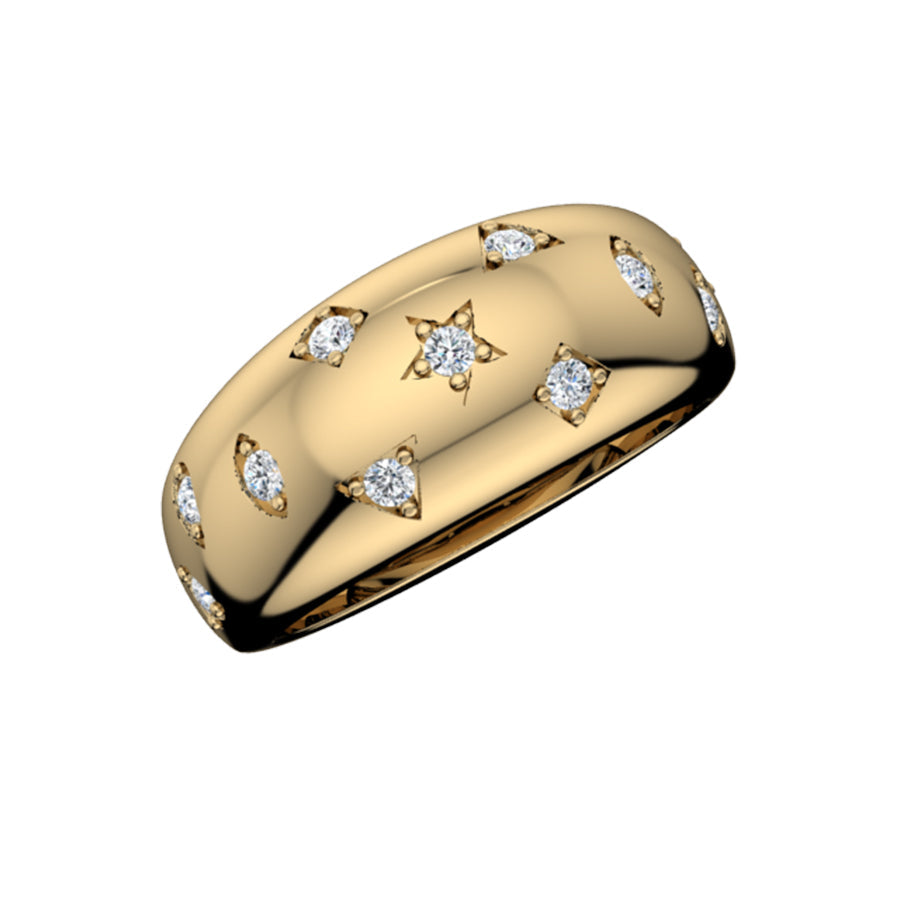 Kravit 14k Gold Medium Diamond Star Ring
