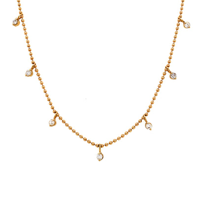 Kravit 18k Rose Gold Mini Diamond Dangle Necklace