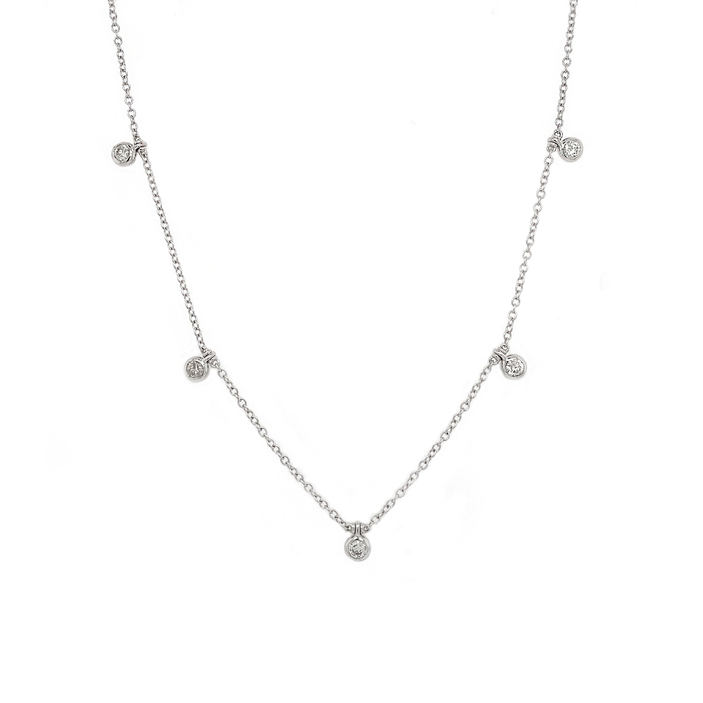 Kravit Jewelers 18k White Gold Diamond Dangle Necklace