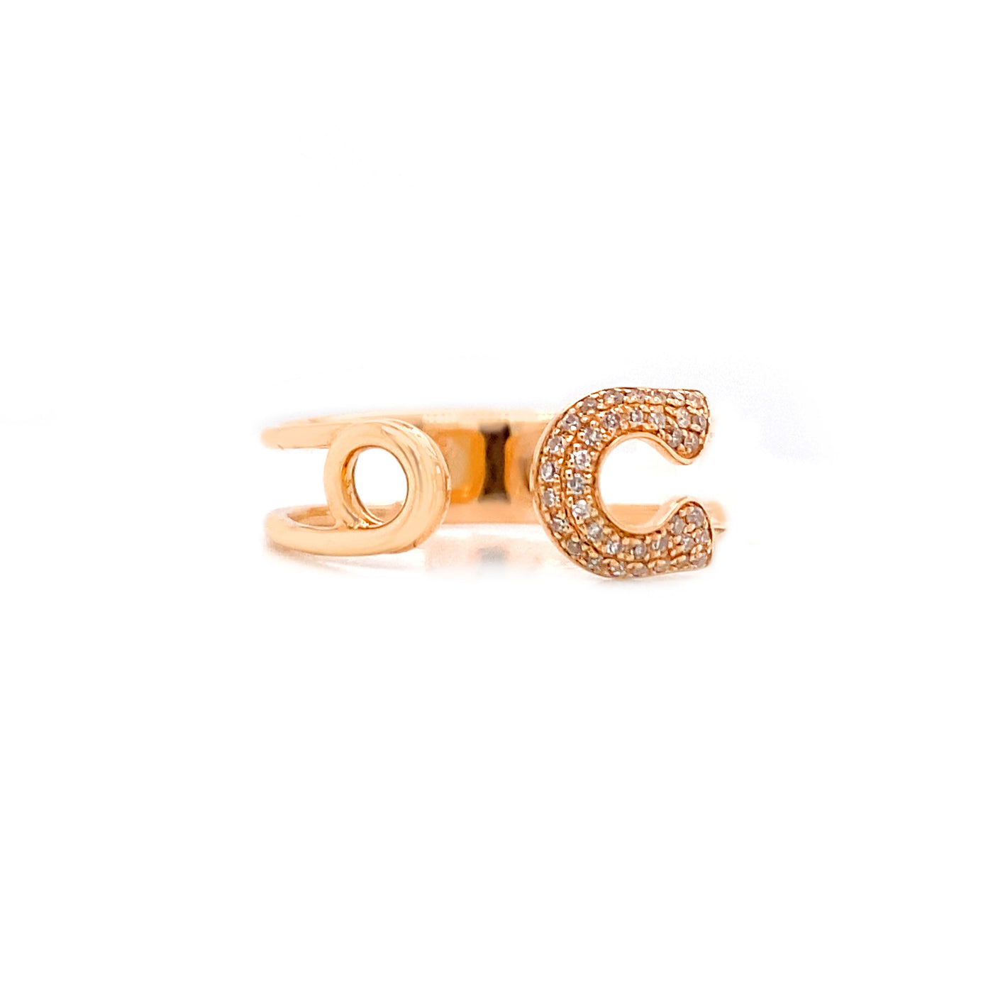 Kravit Jewelers 18k Rose Gold Diamond Safety Pin Ring