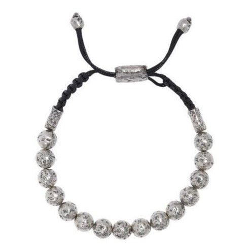 John Varvatos Silver 8mm Bead Bolo Bracelet