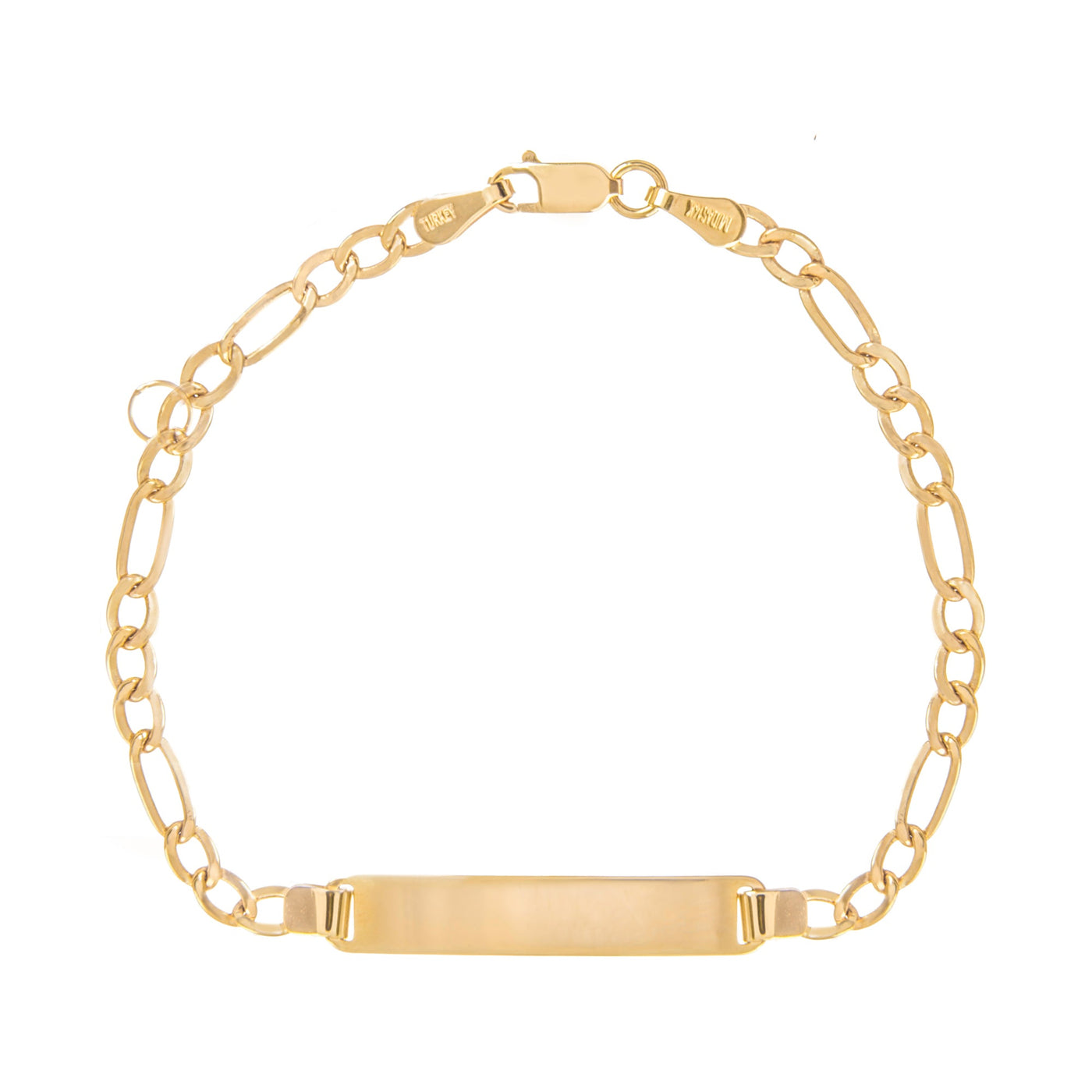 Kravit Jewelers 14k Yellow Gold Children's Figaro Chain ID Bracelet