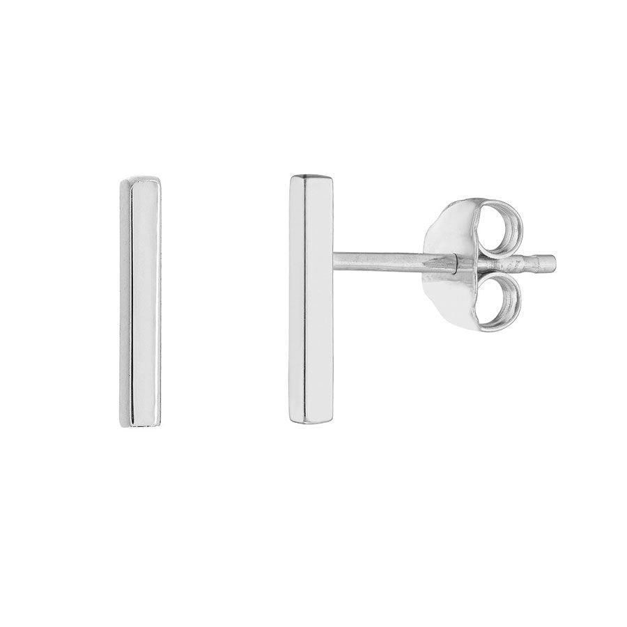 14k Gold Mini Bar Earrings