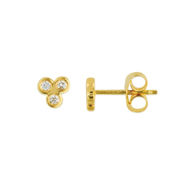 Kravit Jewelers 14k Gold Trinity Stud Earrings