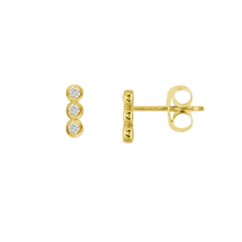Kravit Jewelers 14k Gold Bezel Trio Earrings