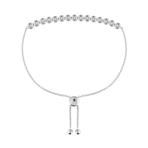 Kravit Jewelers 14k Gold Diamond Bezel Bolo Bracelet