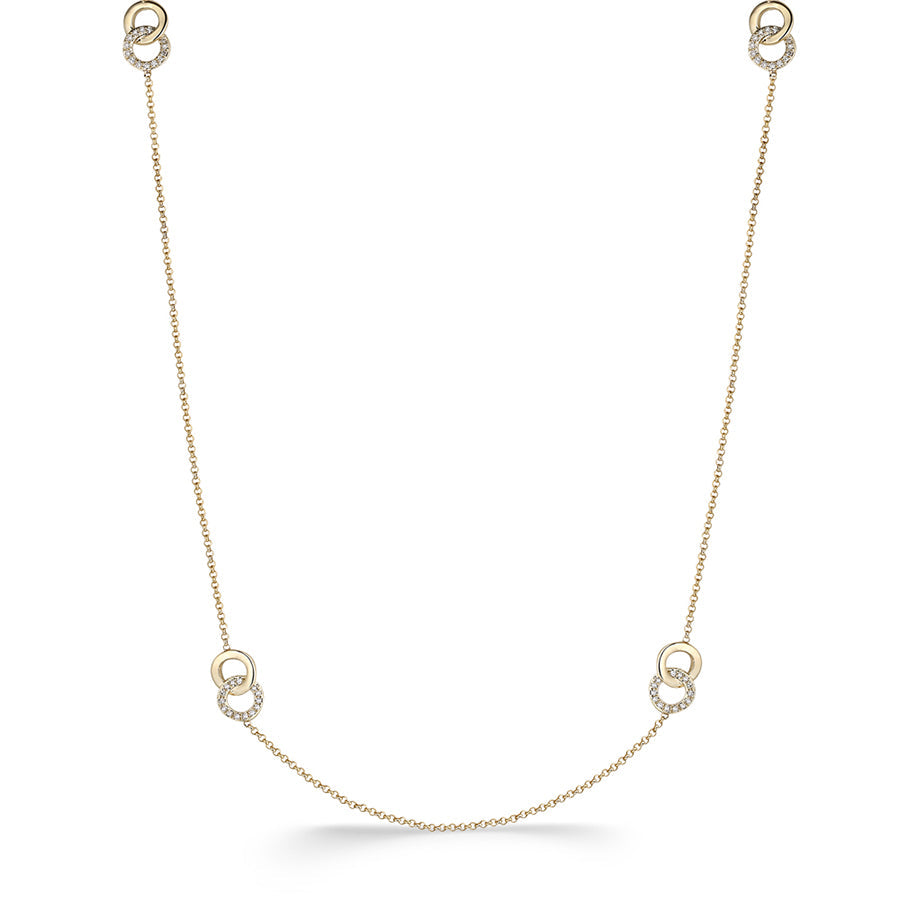 Diamond Circle Necklace- 36"
