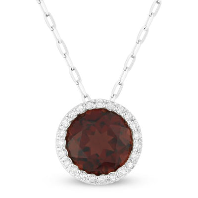 Madison L. 14k Birthstone + Diamond Pendant