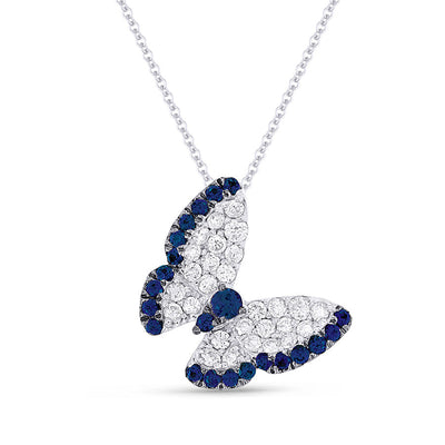 Madison L. 14k Diamond + Sapphire Butterfly Pendant