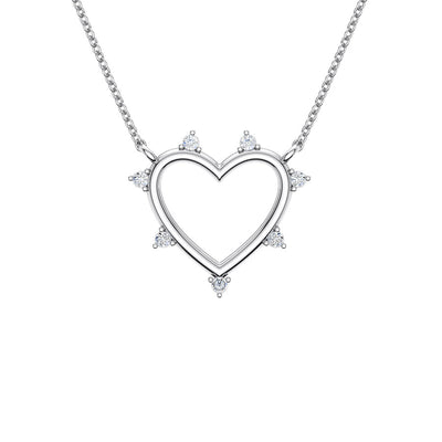 Kravit 14k Gold Diamond Spike Heart Necklace