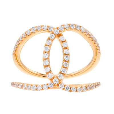 Kravit 18k Yellow Gold Diamond Interlocking Ring
