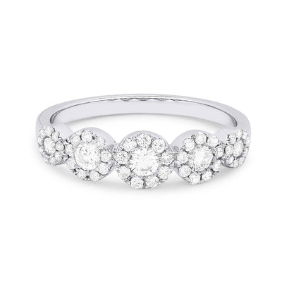 Madison L. 14k 5-Stone Diamond Halo Ring