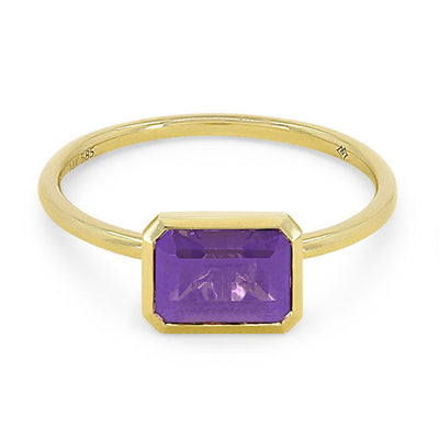 Madison L. 14k Round Emerald Cut Birthstone Ring