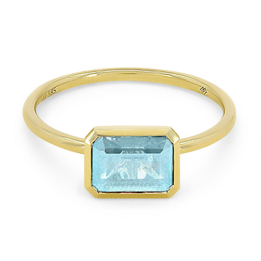 Madison L. 14k Round Emerald Cut Birthstone Ring