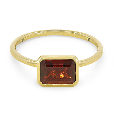 Madison L. 14k Round Emerald Cut Birthstone Ring