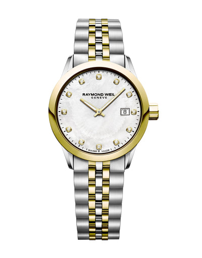 Raymond Weil Freelancer Womens 29mm Quartz Diamond Two-Tone Gold Watch