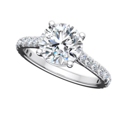 Kravit Signature Pave Cathedral Engagement Ring