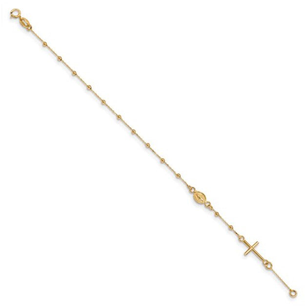 Kravit Jewelers 14k Yellow Gold Cross Rosary Bracelet