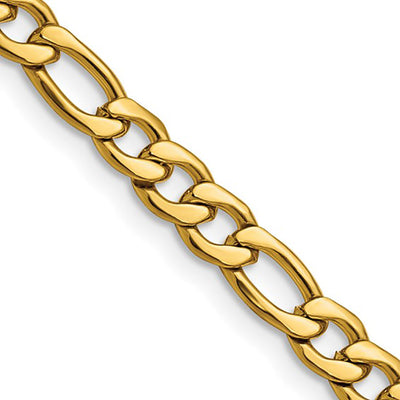 Kravit Men's Stainless Steel/Gold Plated Figaro Chain-24"