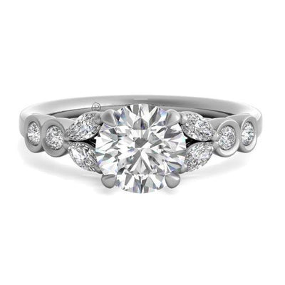 Ritani Vintage Floral Diamond Engagement Ring