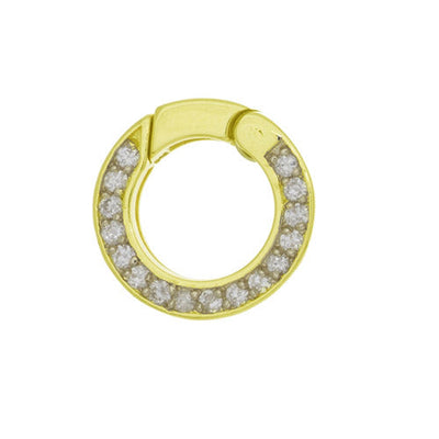 Kravit Jewelers 14k Yellow Gold Link & Diamond Pushlock Necklace