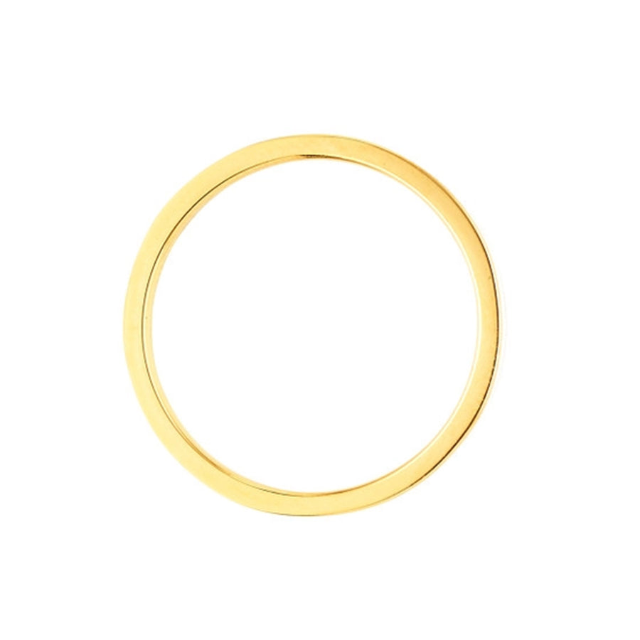 14k Yellow Gold White Enamel Stackable Ring