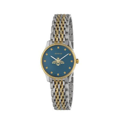 Gucci G-Timeless SS/YG 29mm Blue Dial Watch