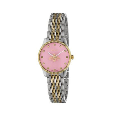 Gucci G-Timeless SS/YG 29mm Pink Dial Watch