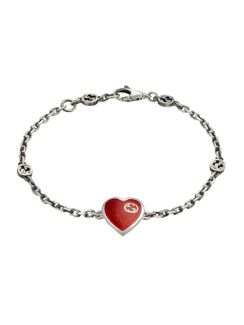 Gucci Red Enamel Heart Bracelet