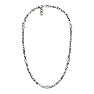 Gucci Aged Silver GG  22" Necklace