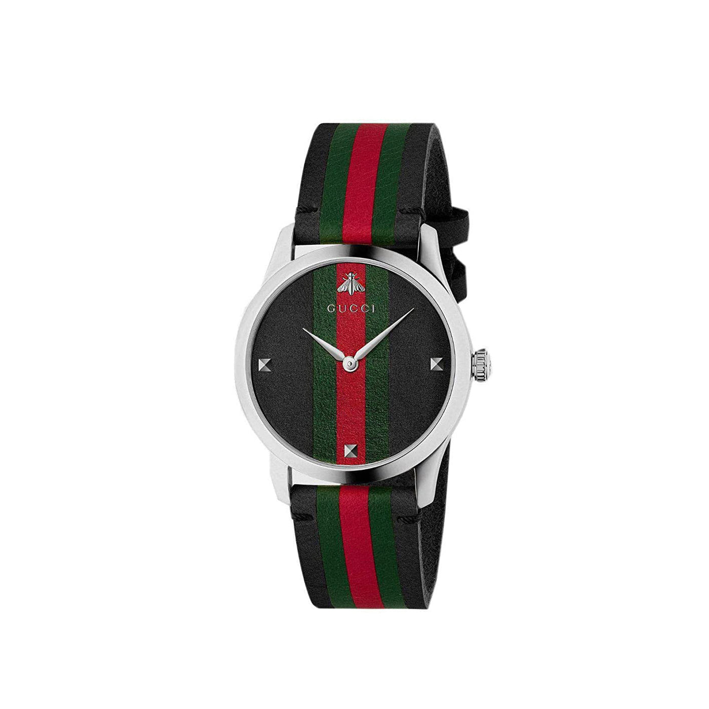 Gucci Black Leather G-Timeless 38mm Watch