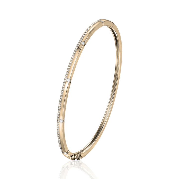 14k Gold Diamond Bangle Bracelet-.32ctw