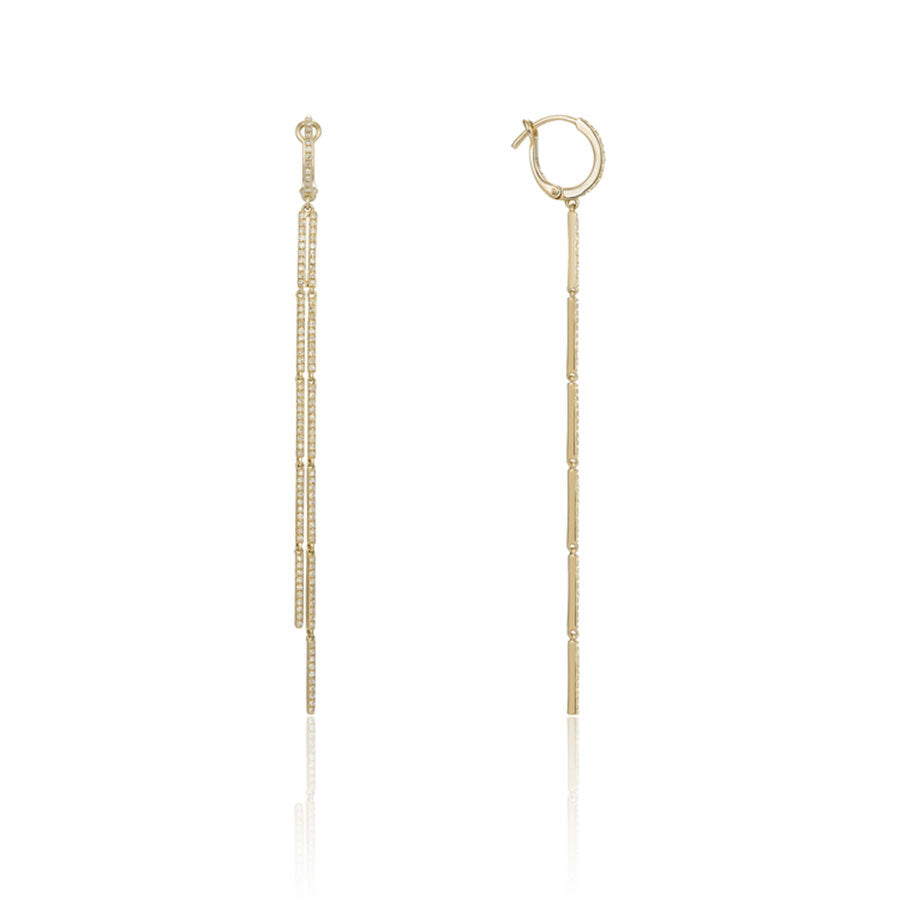 Luvente 14k Gold Diamond Line Earrings