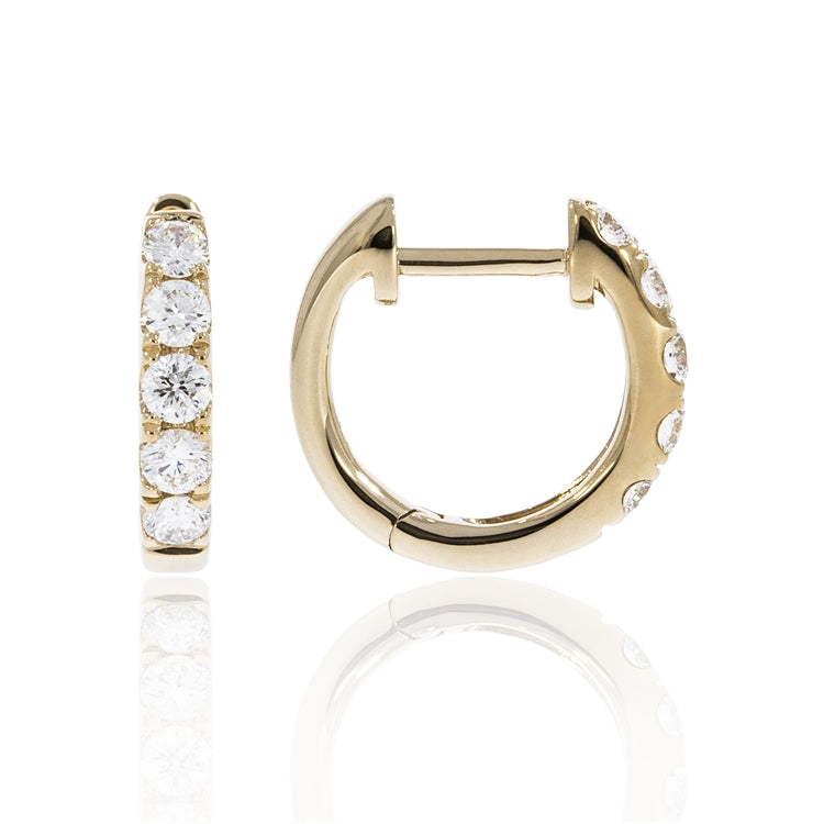 Luvente 14k Gold Diamond Huggy Earrings