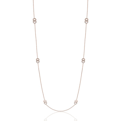 Luvente 14k Gold Diamond Circle Necklace- 36"