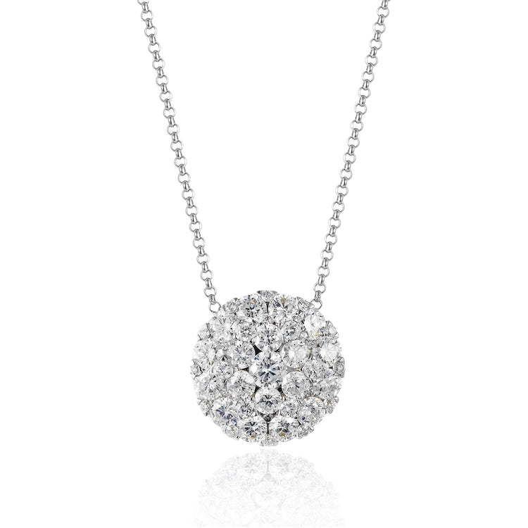 Diamond Cluster Necklace-1.65ctw