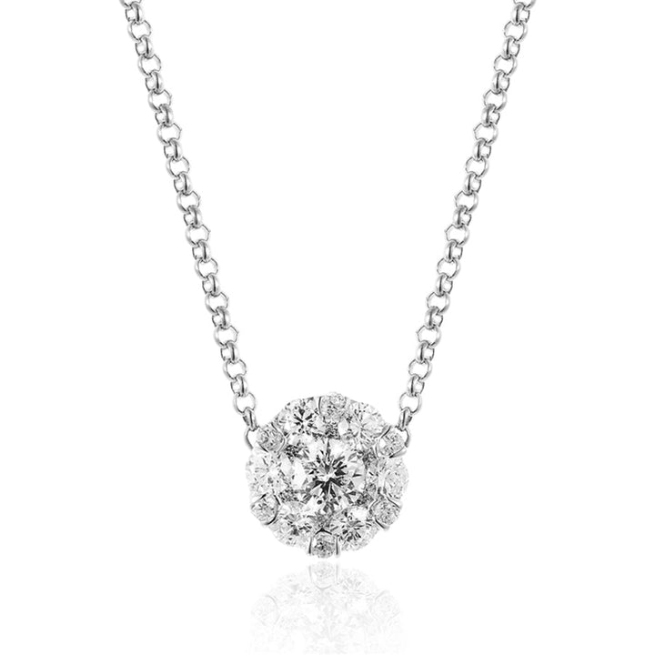 Diamond Cluster Necklace-.37ctw