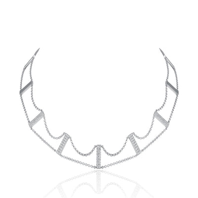 Luvente 14k Gold Diamond Ladder Necklace