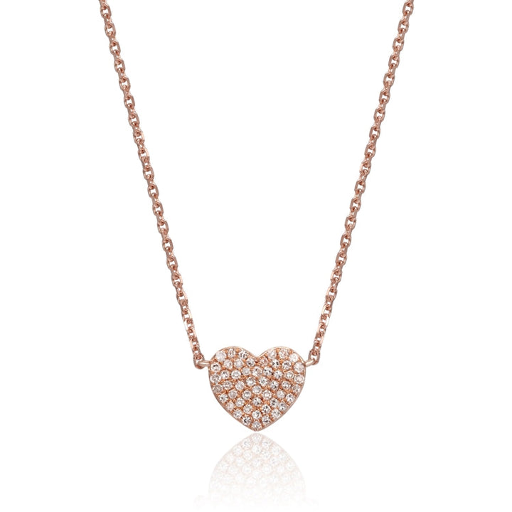 Luvente 14k White Gold Diamond Heart Necklace