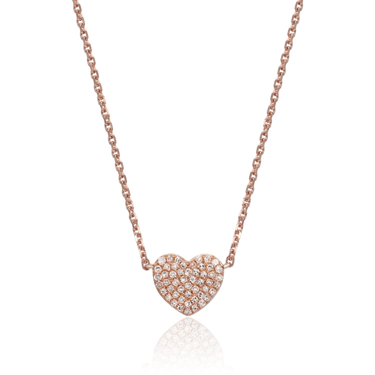 Luvente 14k White Gold Diamond Heart Necklace